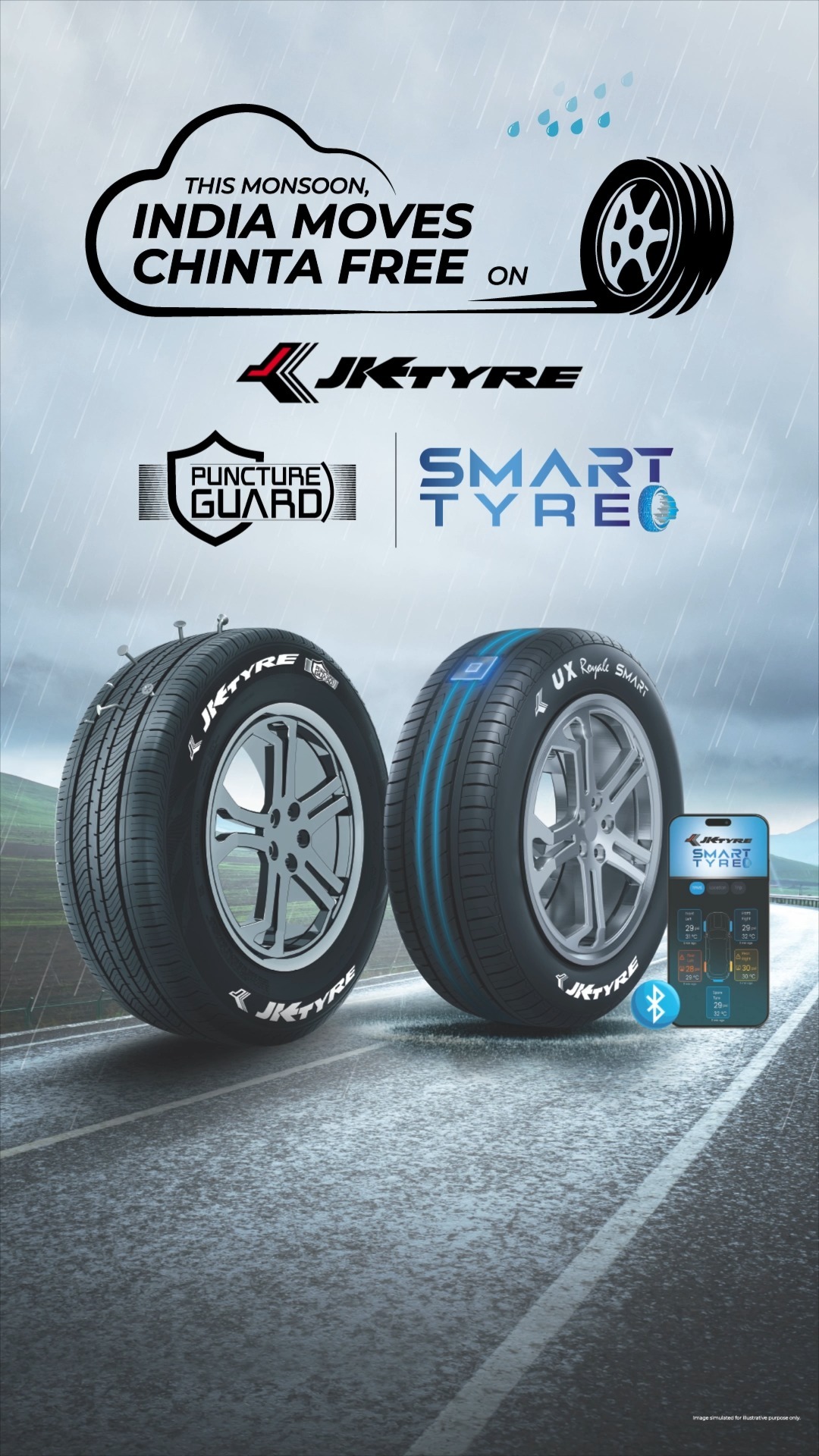 Monsoon plans on But are your tyres ready for the journey This monsoon, move ChintaFree with Puncture Guard ...