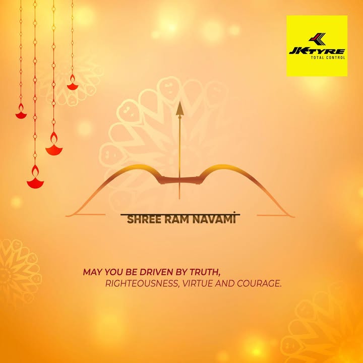 This Ram Navami, let the path you travel be guided by truth, righteousness, and courage. JK Tyre wishes you a blessed Ram Navami. RamNavami JKTyre TotalControl This Ram Navami, let the path you travel be guided by truth, righteousness, and courage