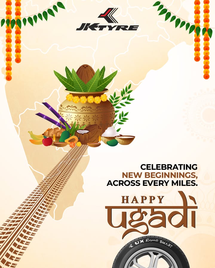 Celebrate the drive that moves you forward. Happy Ugadi. JKTyre TotalControl Ugadi