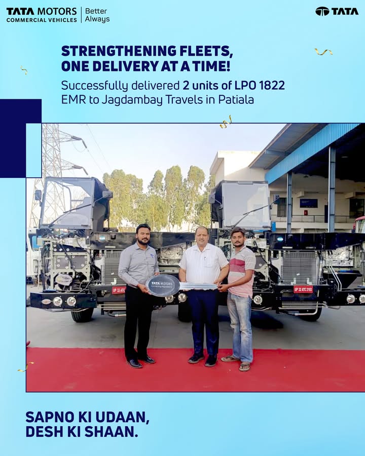 We are pleased to announce the delivery of two LPO 1822 EMR units to Jagdambay Travels in Patiala We are pleased to announce the delivery of two LPO 1822 EMR units to Jagdambay Travels in Patiala