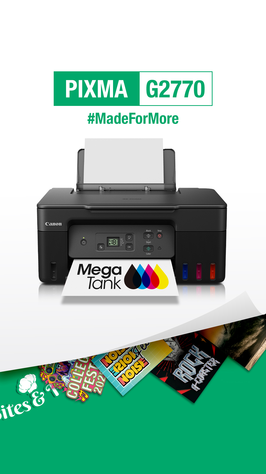 Bring your dreams to life with a vibrant vision board powered by PIXMA G2770s crisp photo printing and reliable colour outpu...