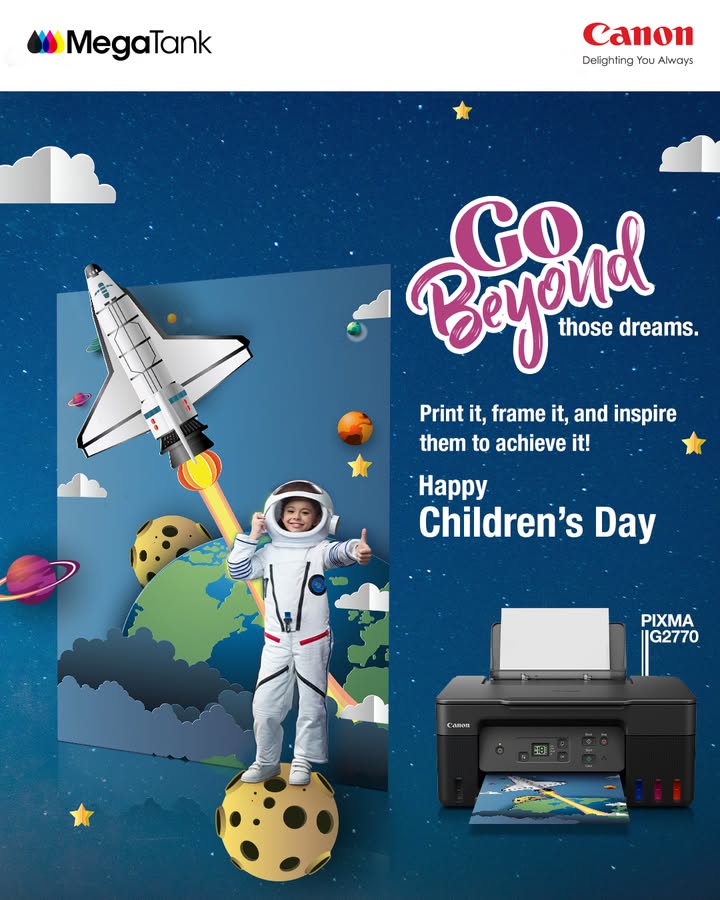 This Childrens Day, let imagination take shape, and inspire the dreams that shape tomorrow Print aspirations, with Canon Me...
