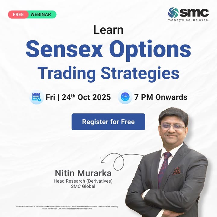  Join Us for a Free Webinar to Learn Sensex Options Trading Strategies Date Time 24th Oct 2025, 7...