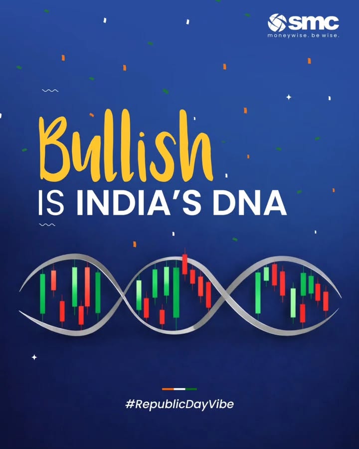 Red, green, or sideways, India stays bullish. RepublicDay2026 SMC SMCGlobal Tricolour ProudIndian