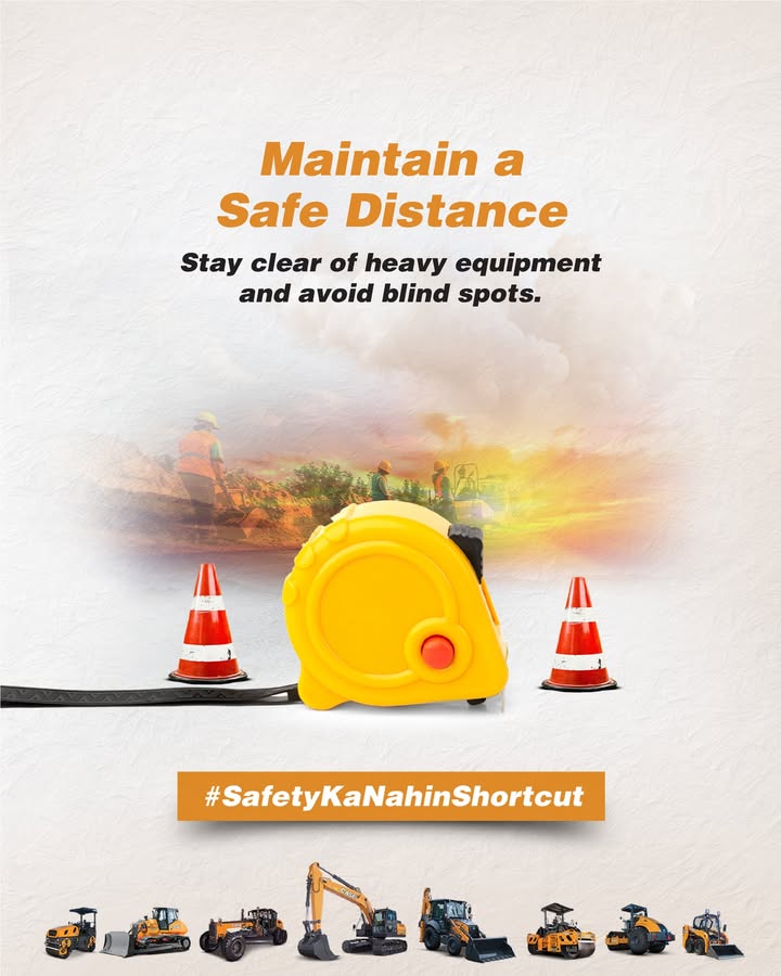 Always keep a safe distance from heavy machinery. Blind spots can cost lives stay alert, stay safe. CASEConstructionEquipment SafetyKaNahiShortcut Always keep a safe distance from heavy machinery. Blind spots can cost lives stay alert, stay safe