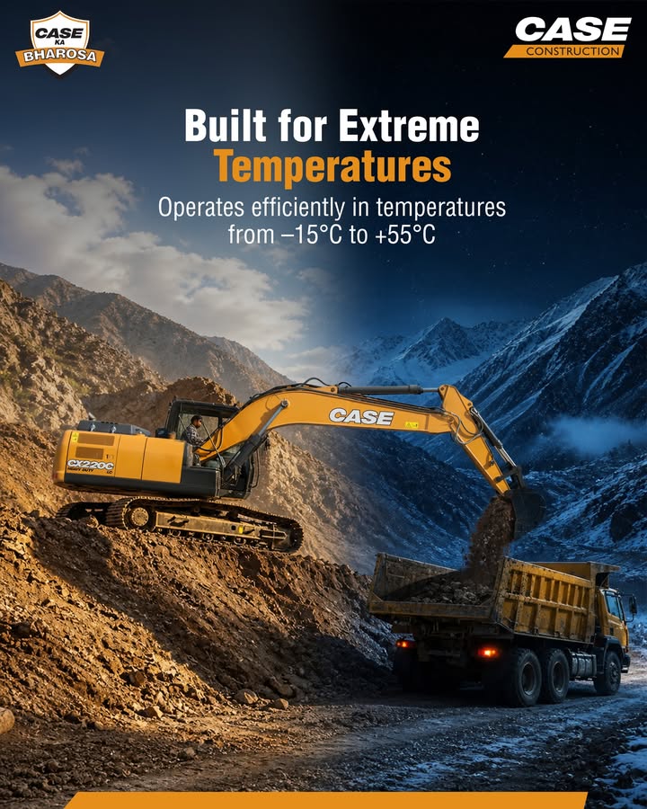 Chahe sardi ho ya tezz garmi, harsh conditions ho ya remote sites CASE machines are built to perform without compromise