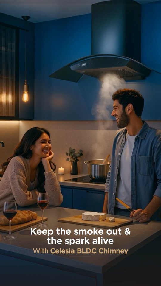 Cooking up love without the smoke. With Celesia BLDC Chimney, your moments stay clear and cozy