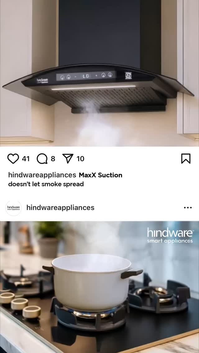 Breathe easy in your kitchen With Hindware MaxX Suction chimneys, let powerful suction keep your cooking smoke free and yo...
