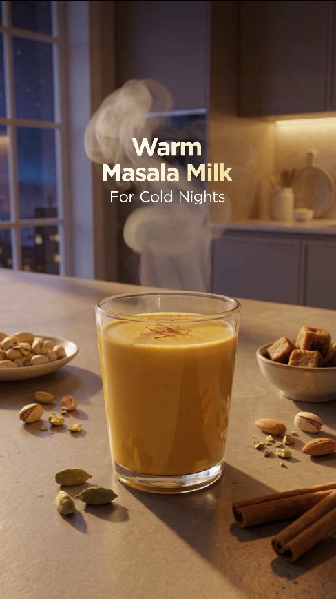 Nothing beats a cup of warm Masala Milk on a winter night. Rich, cozy, and everyones favourite season treat