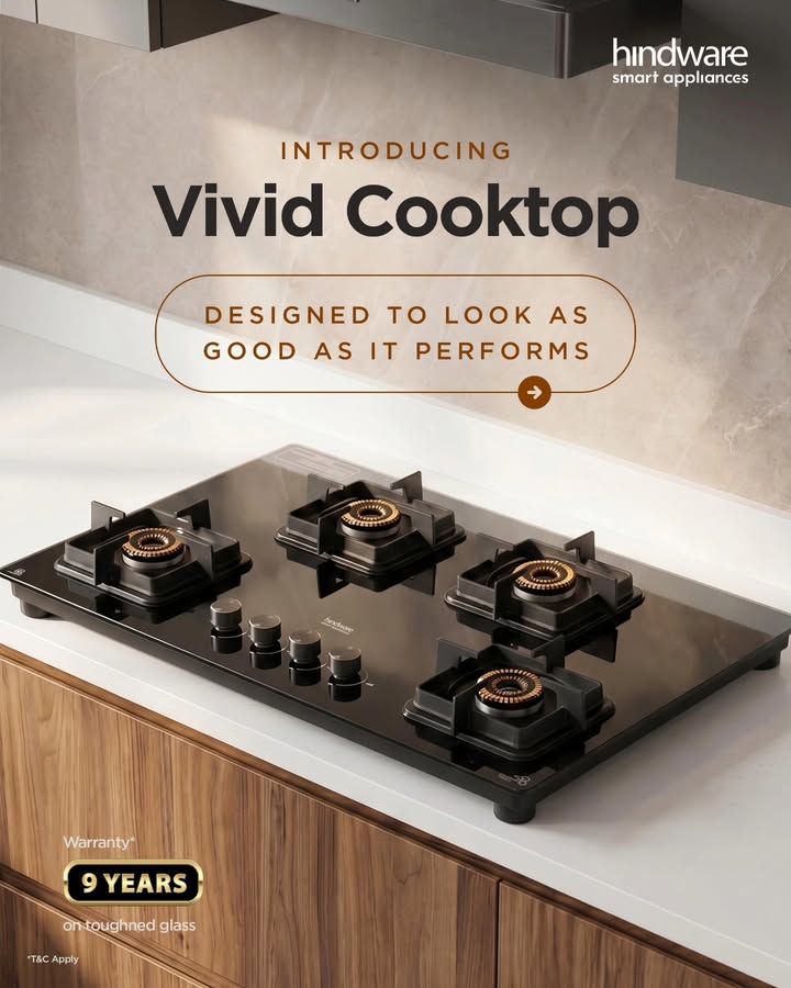 Introducing the all new Vivid Cooktop, crafted to elevate your kitchen with powerful performance and premium aesthetics