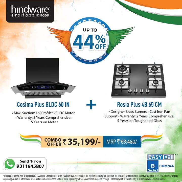 Up to 44 Off on Chimney Cooktop Combo Offer Price 35,199 Send Hi on 9311945807 for details.