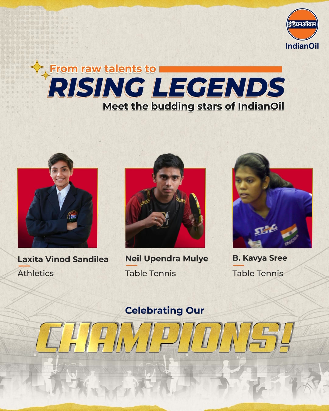 Meet the future of Indian sports Laxita Vinod Sandilea, Neil Upendra Mulye, and B