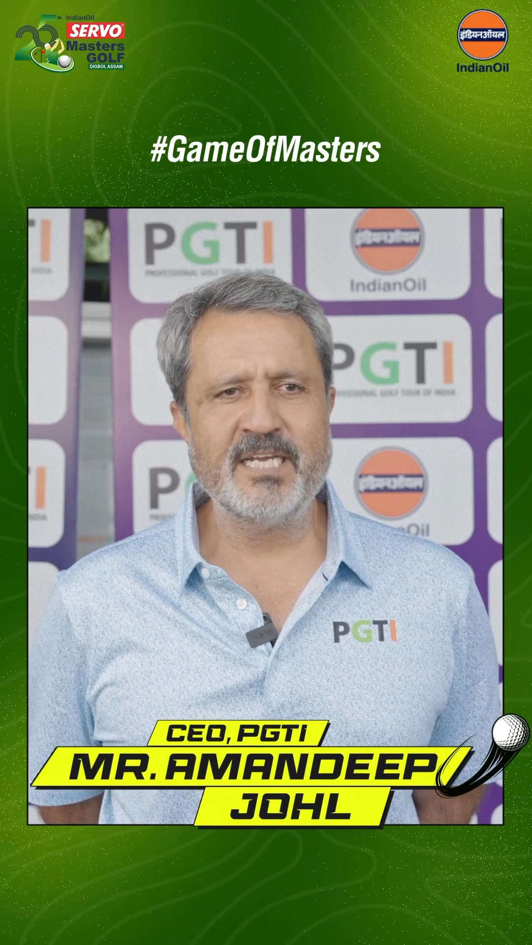 Mr. Amandeep Johl, CEO of PGTI, shares his excitement about the Silver Jubilee of the tournament