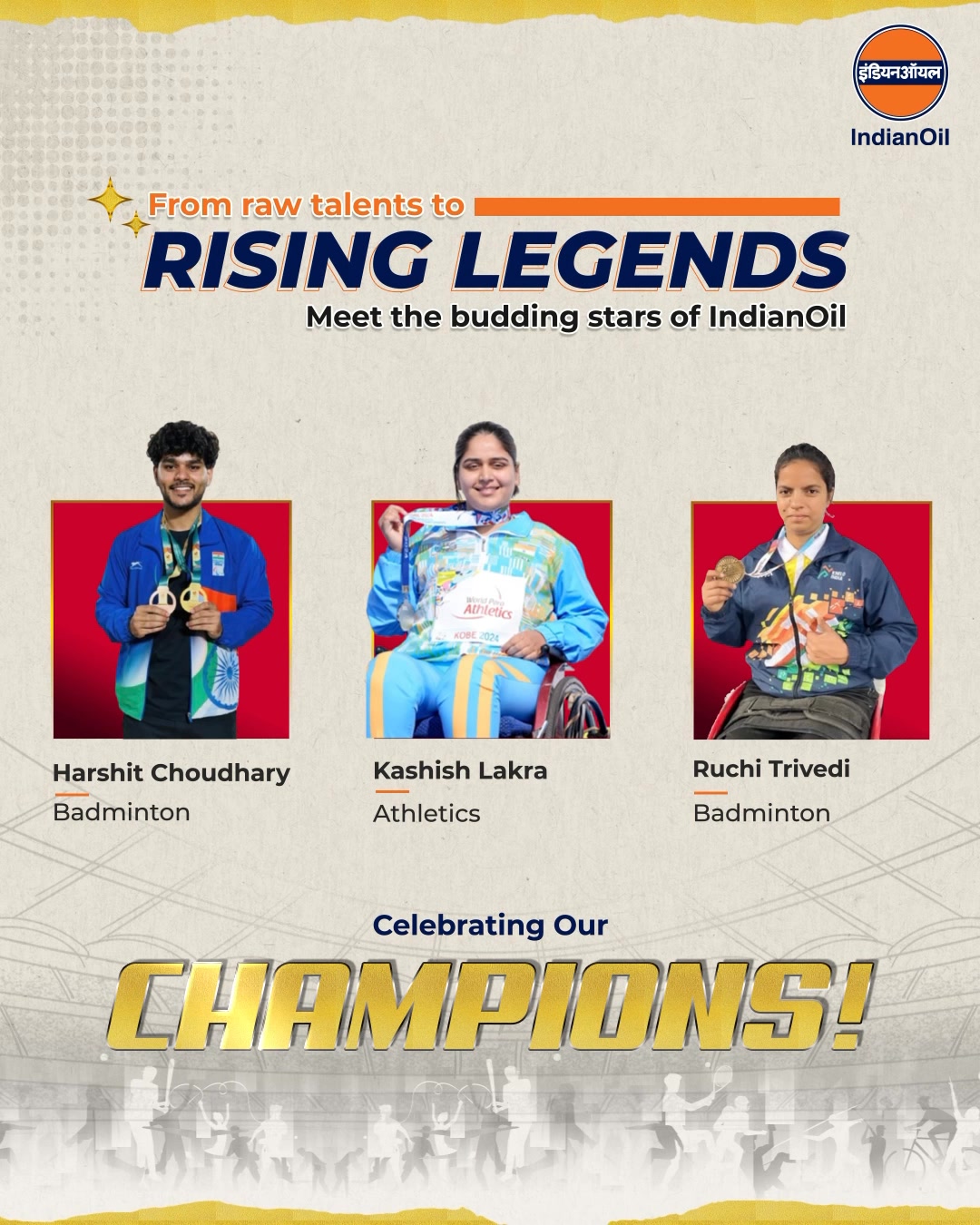 This TuesdayTryst, we shine the spotlight on Harshit Choudhary, Kashish Lakra, and Ruchi Trivedi athletes who continue ...