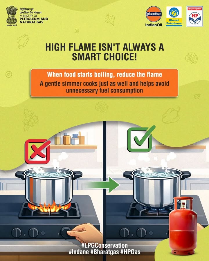 A high flame is not always necessary for efficient cooking
