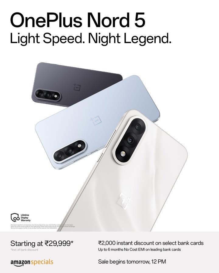 The all new OnePlusNord5 just dropped. Sale goes live on July 9th, 12 Noon IST. UpYourGame The all new OnePlusNord5 just dropped. Sale goes live on July 9th, 12 Noon IST. UpYourGame