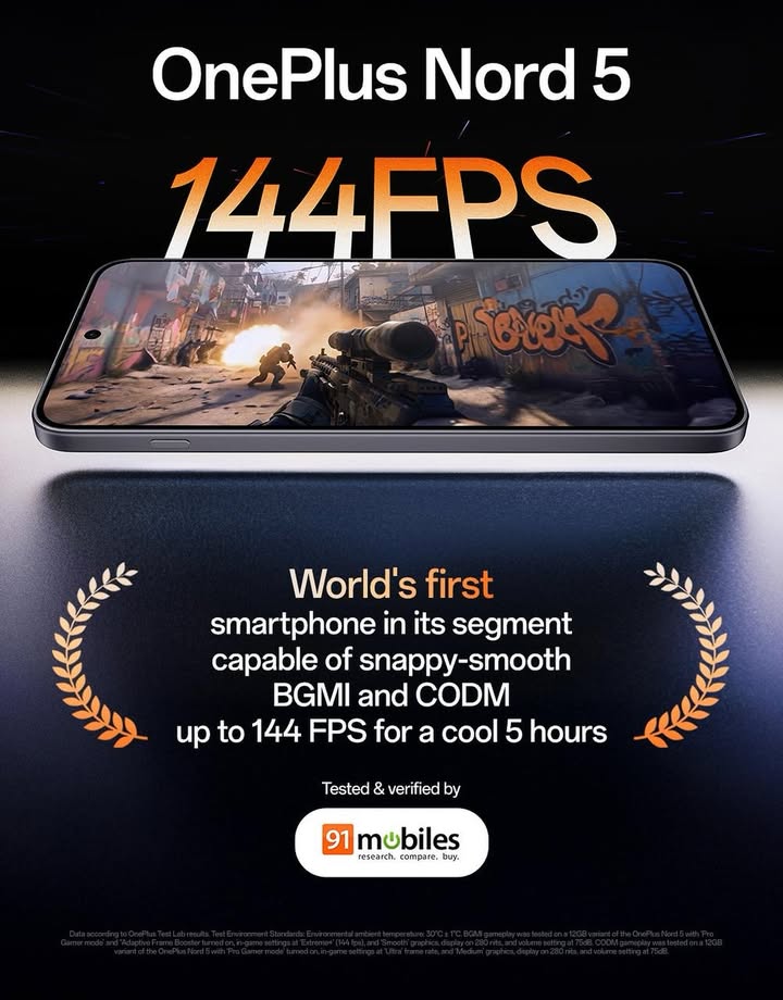 Cooler than cool Try ice cold. The OnePlusNord5 stays steady through hours high intensity gaming sessions.