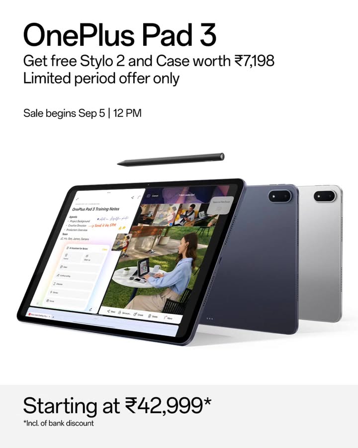 Not just smart. But also Styl o ish. OnePlusPad3