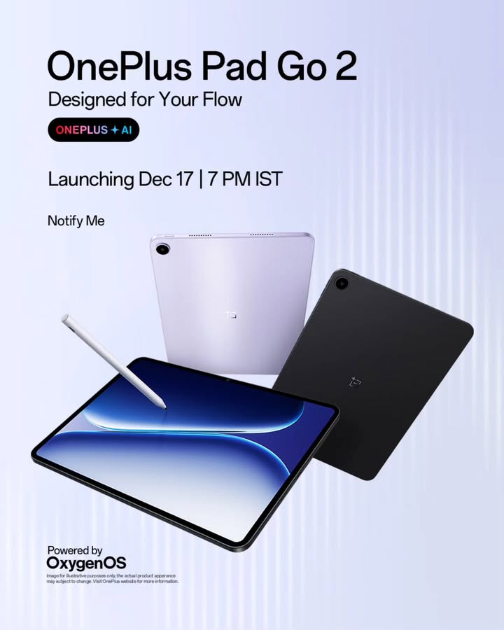 Go with the flow with OnePlusPadGo2. Launching December 17, 2025.