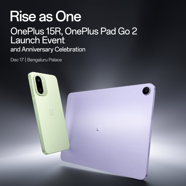 Twice the excitement https www.oneplus.in event 12 year anniversary See you on December 17. OnePlus15R OnePlusPadGo2