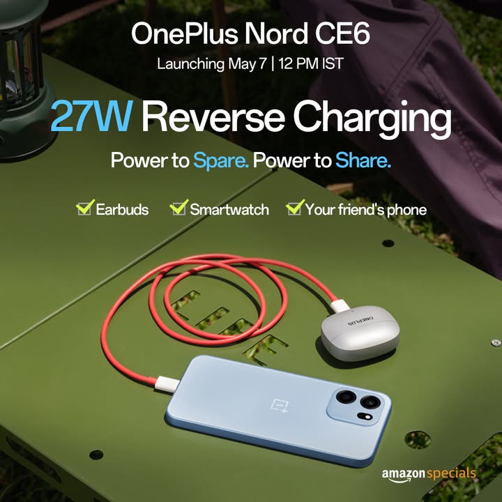 The friend everyone needs. OnePlusNordCE6 Launching May 7, 12 PM IST Get notified https www.amazon