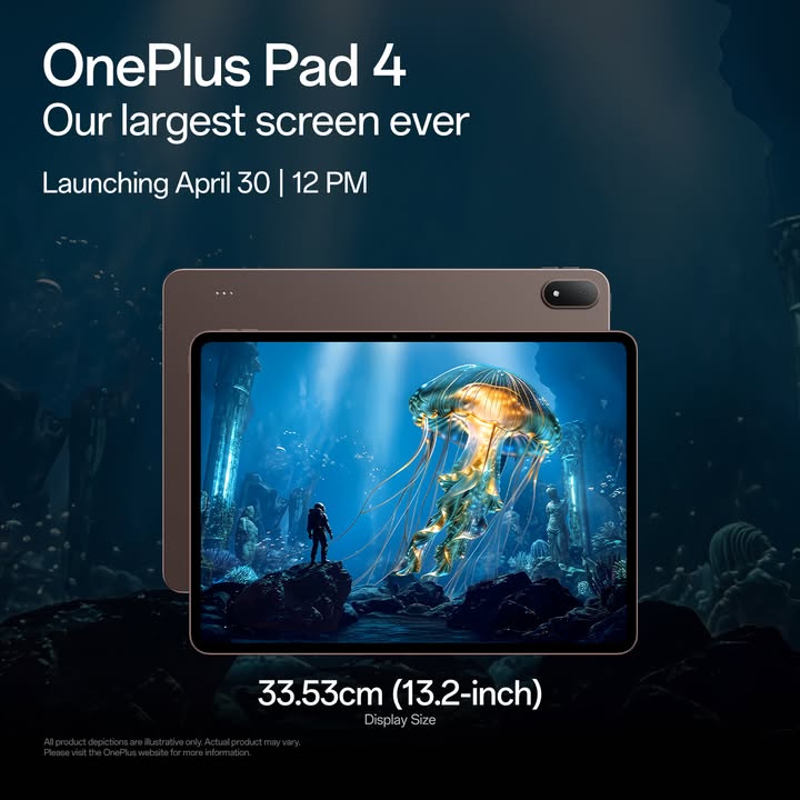 13.2 inches of screen on the OnePlusPad4. We didn t do small. Ever. Launching Apr 30, 12 PM IST Get notified https www