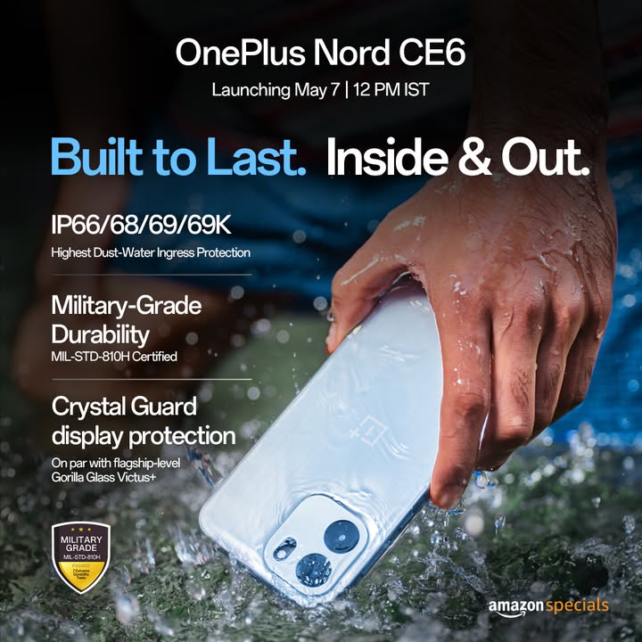 Built for the friend who always ends up in the water. OnePlusNordCE6 IP66, IP68, IP69, IP69K certified