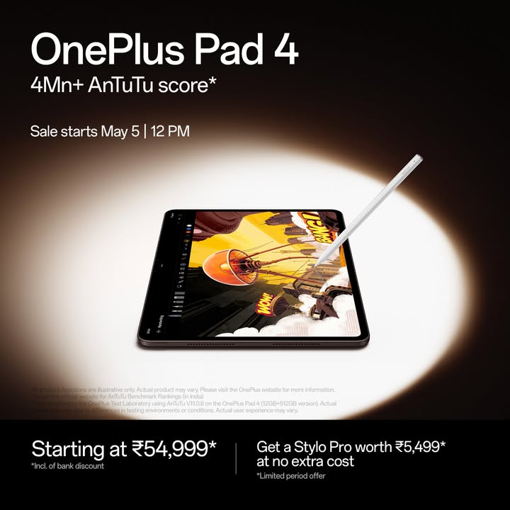 Asked the OnePlusPad4 to take an AnTuTu test