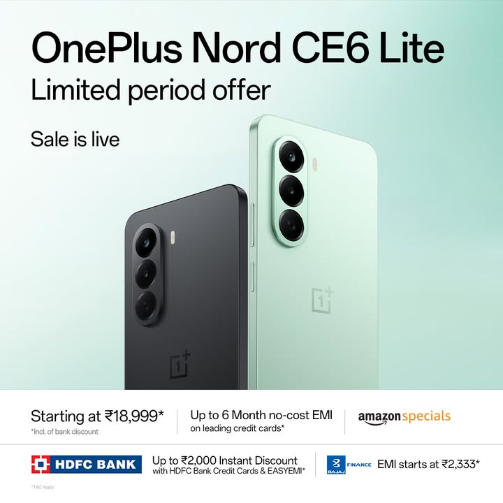 On sale now. OnePlusNordCE6Lite Get yours https www.amazon.in dp B0GVYGX4JX