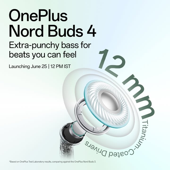 That bass drop You should feel it too. Powered by 12mm Titanium Drivers on the OnePlusNordBuds4 Learn more https www