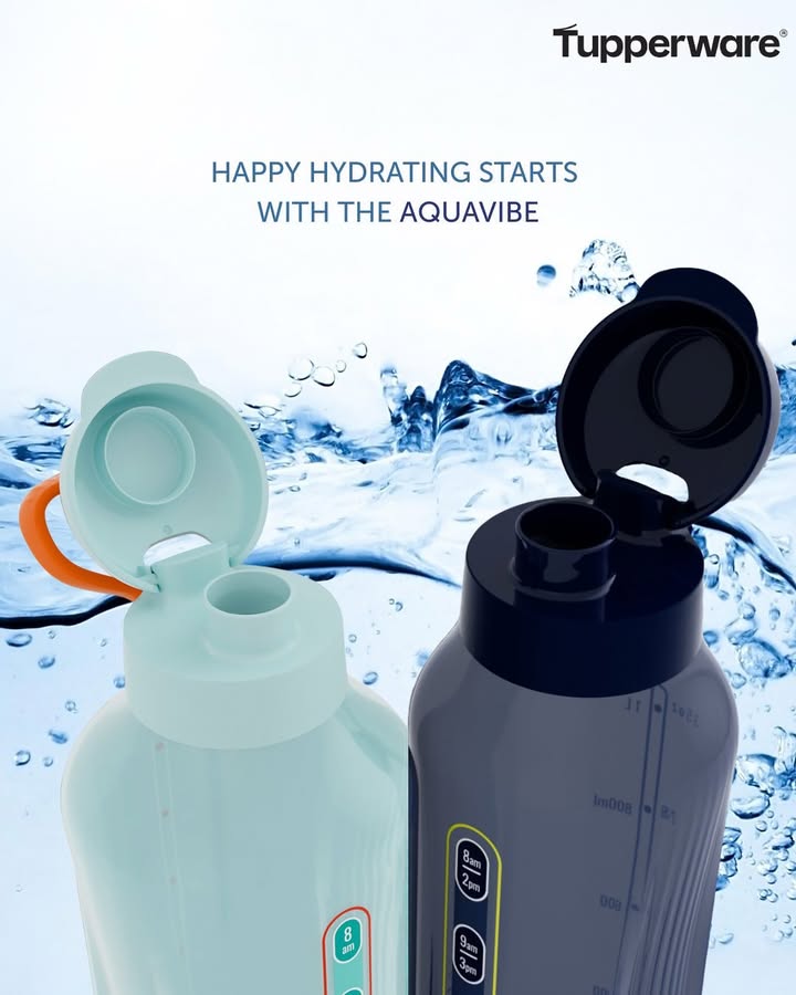 Coming Soon Tupperware Aquavibe 1.2L Get ready to sip in style with our latest hydration essential sleek, spill proof, and coming in two vibrant shades Aqua and Navy. Stay tuned Coming Soon Tupperware Aquavibe 1