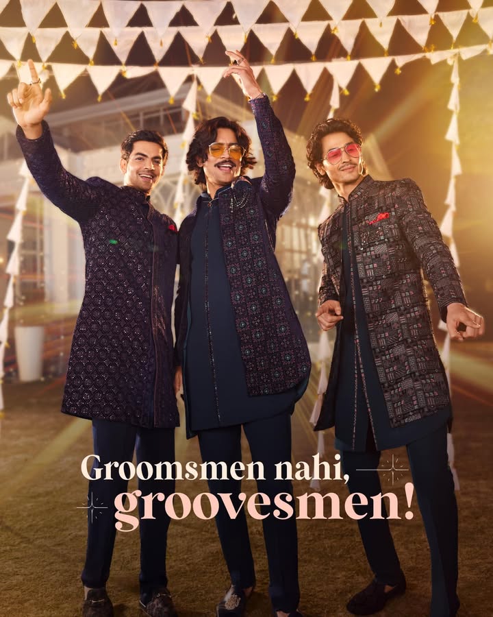 Manyavar ke doston ke steps match ho na ho, vibe zaroorr match hoti hai Find Indo western fits that pass this vibe check at...