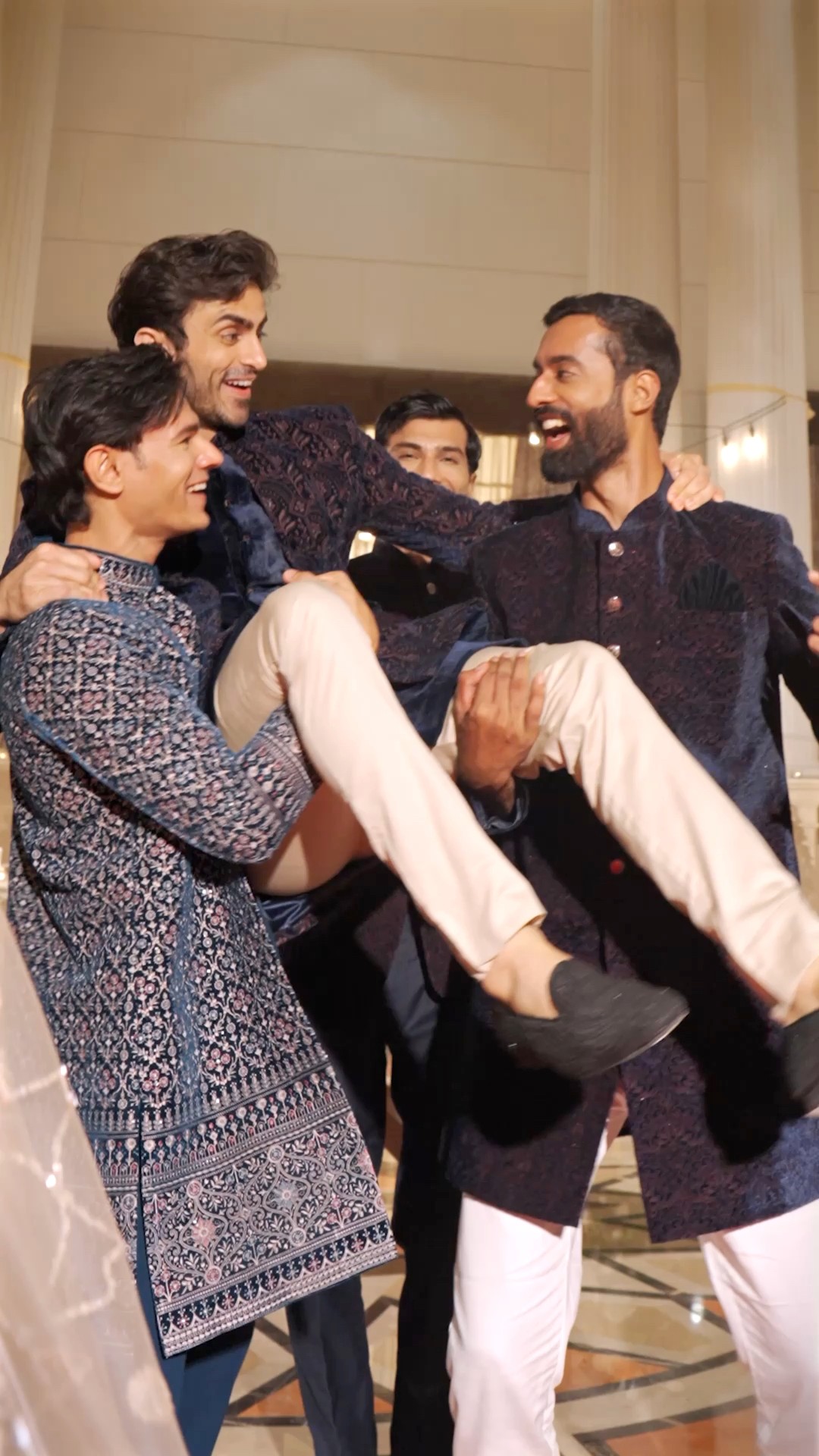 From first step to the final pose Our Indo western collection is made for the Sangeet stage. Find your look at Manyavar
