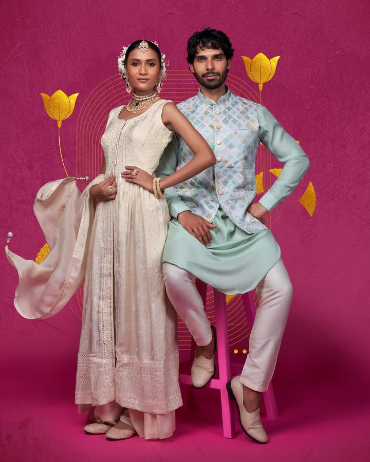A touch of elegance with the pastel hues of blue and white that bring out your shine and make you look like the ideal couple dressed in clouds Available in store Hyderabad, Secunderabad, Vizag, Vijayawada Mebaz, Indian Wear, Occasion W... A touch of elegance with the pastel hues of blue and white that bring out your shine and make you look like the ideal couple...