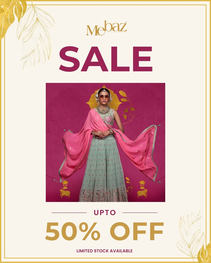 From sherwanis to sarees, lehengas to bandhgalas enjoy up to 50 off at the Mebaz End of Season Sale From sherwanis to sarees, lehengas to bandhgalas enjoy up to 50 off at the Mebaz End of Season Sale