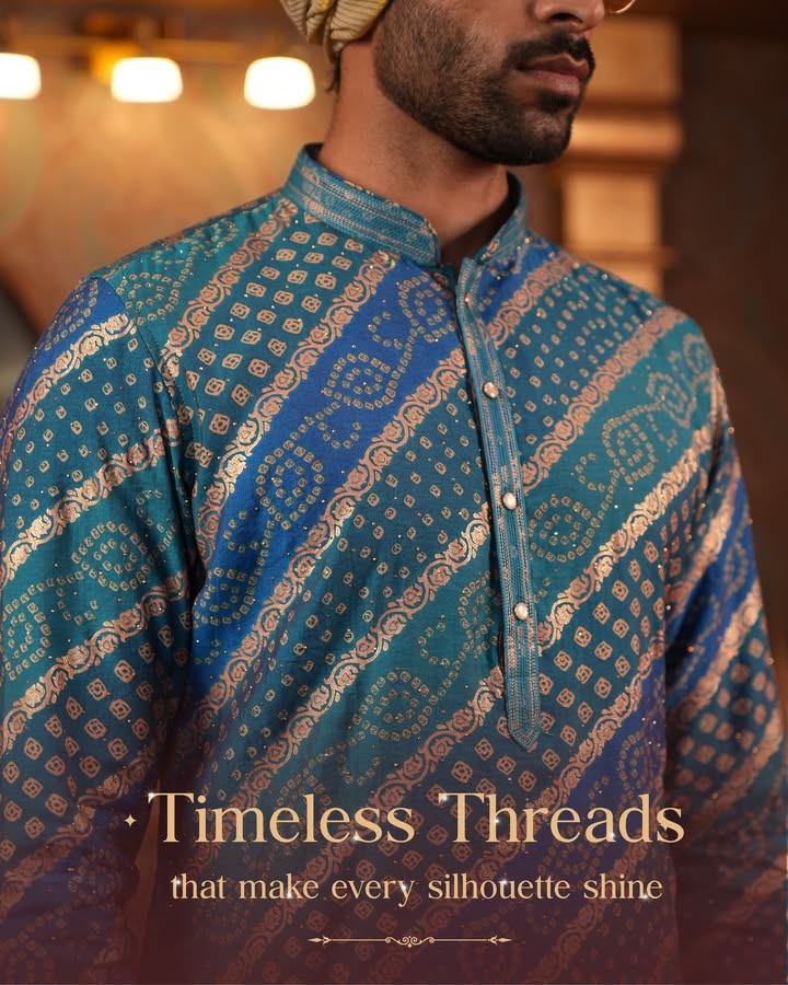 A kurta that blends rich tradition with striking design crafted for festive evenings, family functions, and everything i...
