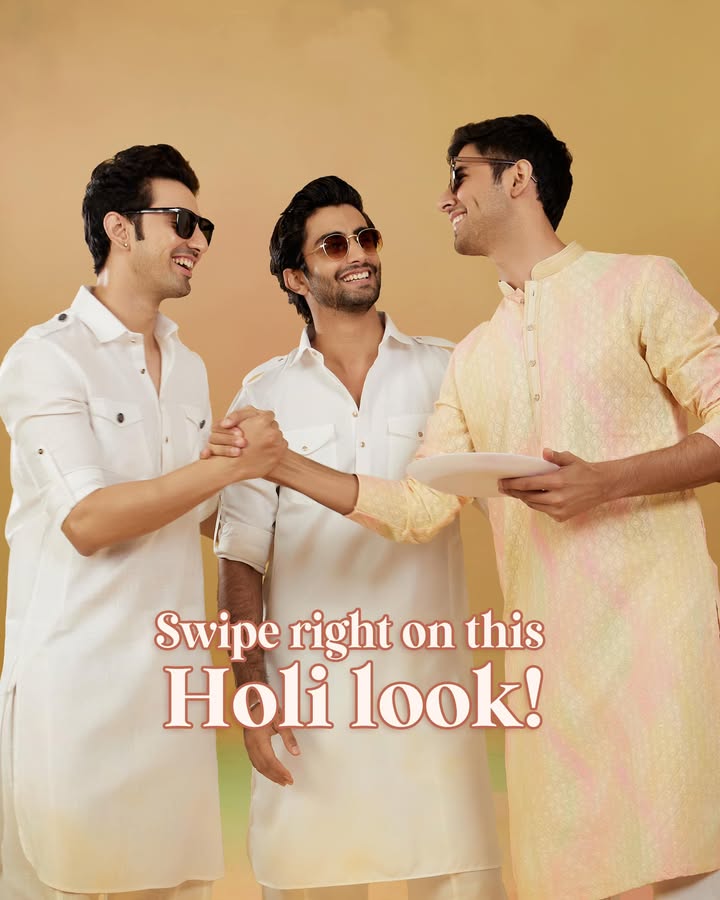 No Holi is complete without gulal, gujiya, and a Manyavar kurta ready for a colour explosion Shop for your Holi look from t...