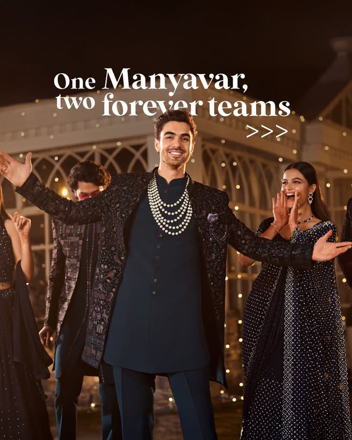 Two moods, one Manyavar From heartfelt vows with the bride to all out celebrations with the squad, Manyavar has the perfect look for every wedding moment Two moods, one Manyavar From heartfelt vows with the bride to all out celebrations with the squad, Manyavar has the perfec...