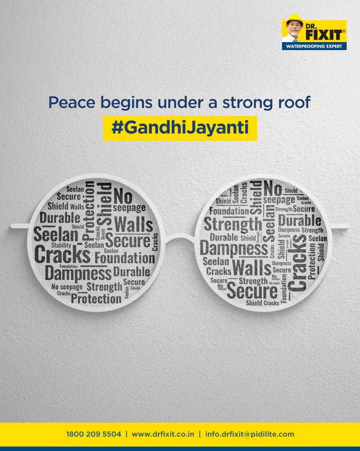 On this Gandhi Jayanti, we honour principles that never crack under pressure. DrFixit Pidilite GandhiJayanti JustFixit