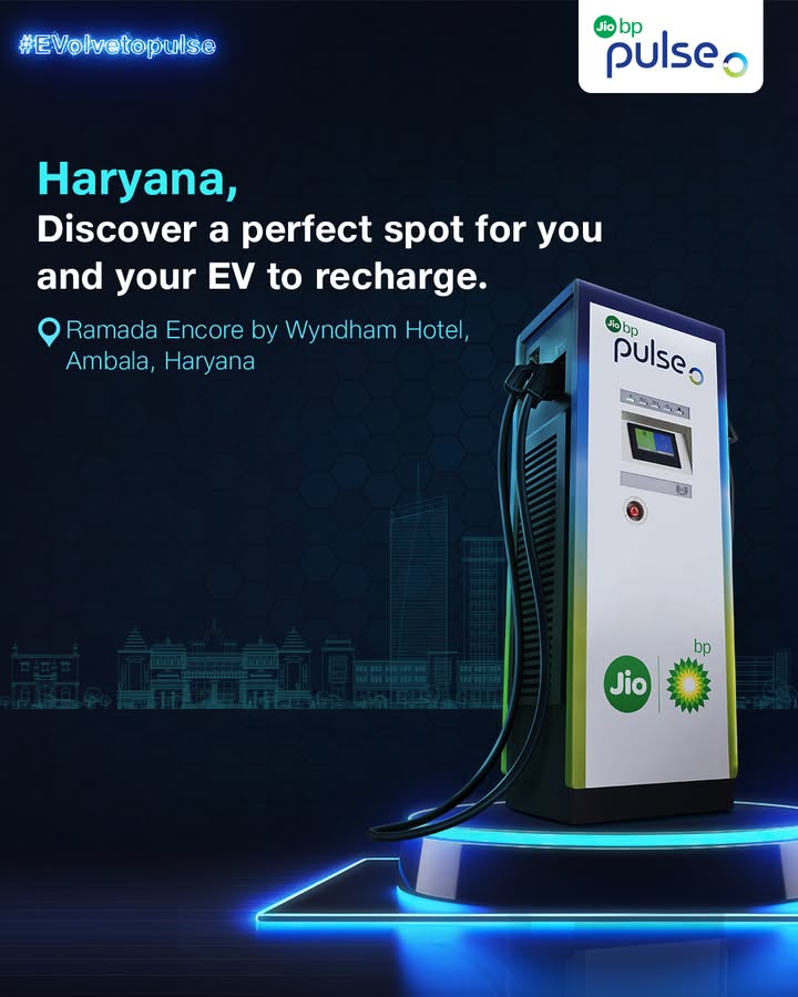 Charge your EV in no time with Jio bp pulse fast chargers on NH 44, Delhi to Chandigarh LHS 