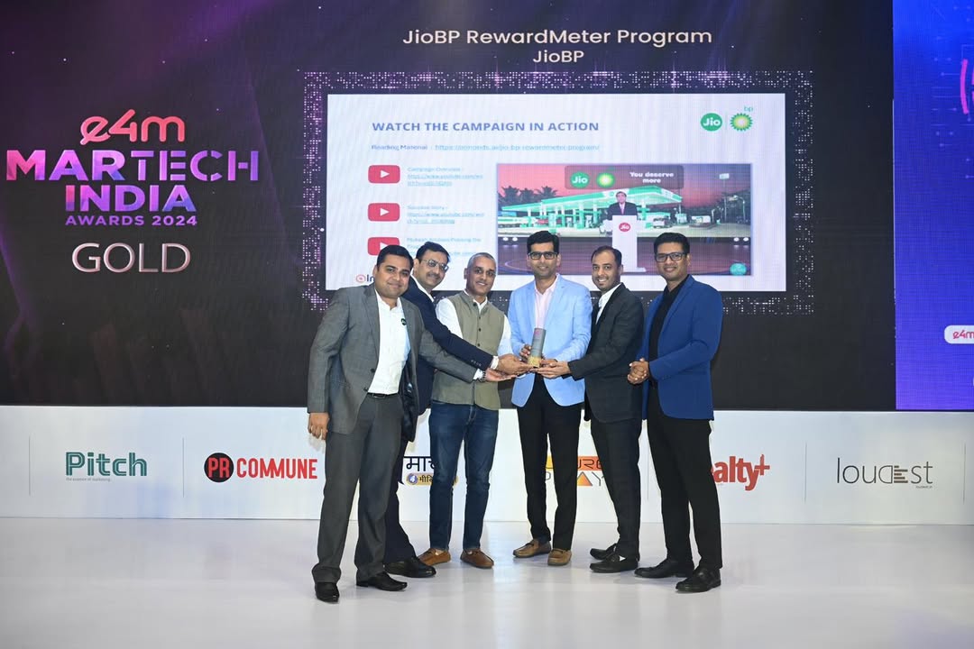 We are thrilled to share that the Jio bp RewardMeter Loyalty Program has bagged the GOLD for Best Use of Martech Loyalt...