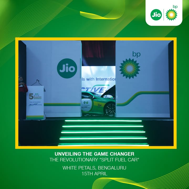 Paving the way for the future of mobility, Jio bp unveiled its revolutionary split fuel car at a landmark event on 15th April at White Petals, Bengaluru Paving the way for the future of mobility, Jio bp unveiled its revolutionary split fuel car at a landmark event on 15th Apri...