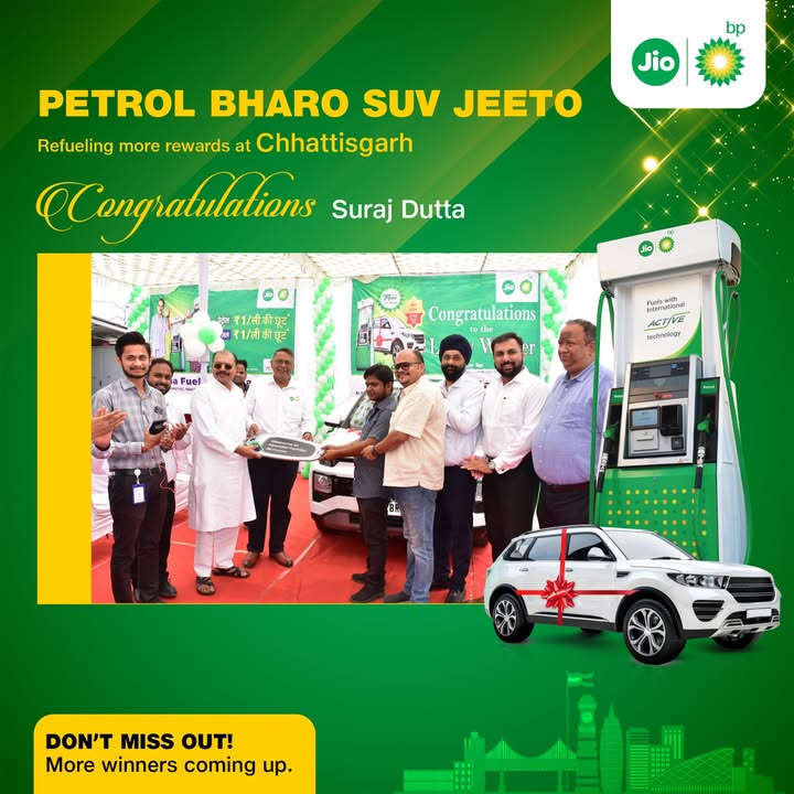 From the heartland of heritage and harmony Chhattisgarh welcomes a new SUV winner Petrol Bharo, SUV Jeeto is dr...