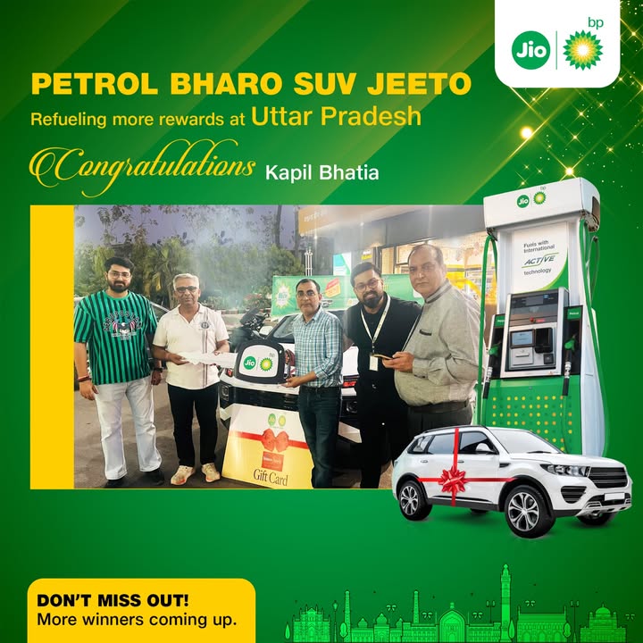 From the heartland of culture and courage, Uttar Pradesh brings home a winner Our Petrol Bharo, SUV Jeeto campaign ...