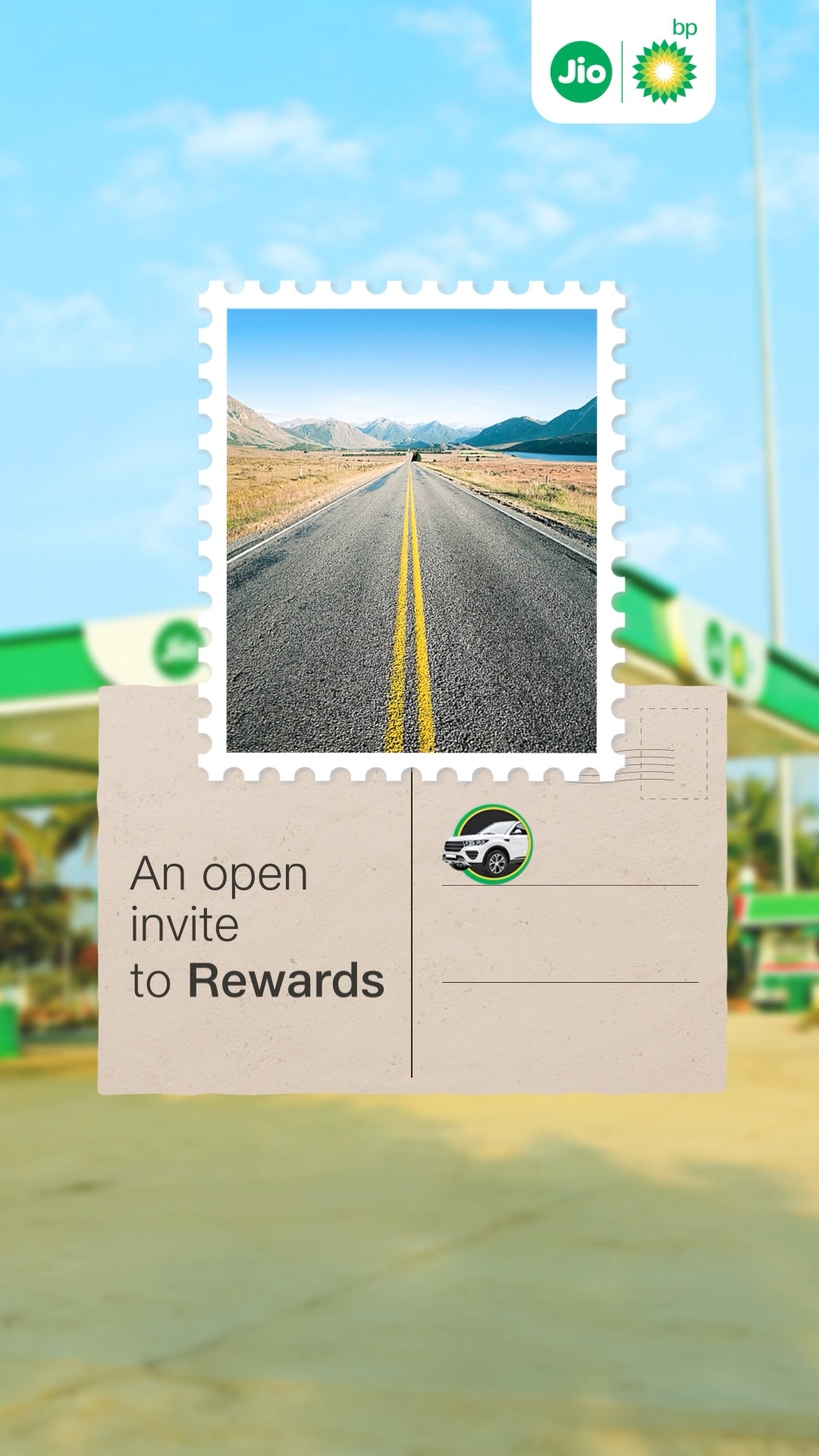 Wish you were here winning at Jio bp Fill up for loyalty points, vouchers, or a grand SUV