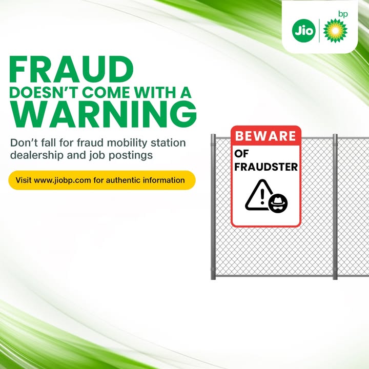 Beware of fraudulent dealership job offers falsely claiming to be from Reliance BP Mobility Ltd Jio bp 