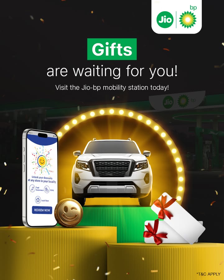Uncover exciting rewards with every refill at Jio bp From the grand prize SUV to weekly vouchers worth 2,100, and dail...