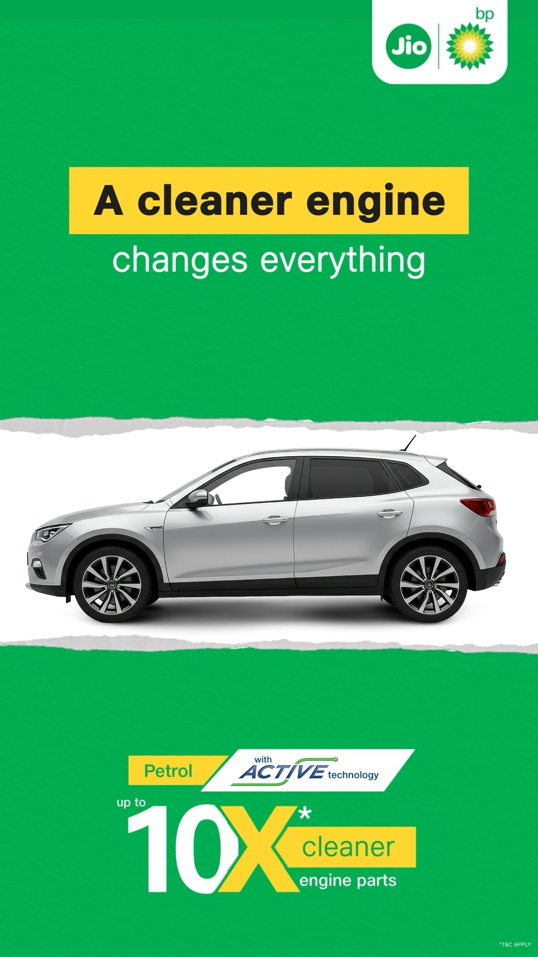 What if your next refill made your drive feel brand new Petrol with Active Technology at Jio bp gives your engine up to 10...