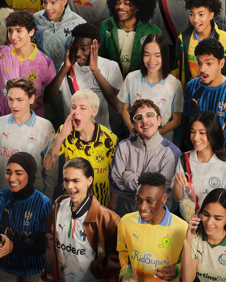Freshly painted Play the Beautiful Game with pumafootball x kidsuper. Out now on PUMA.com, App and Stores