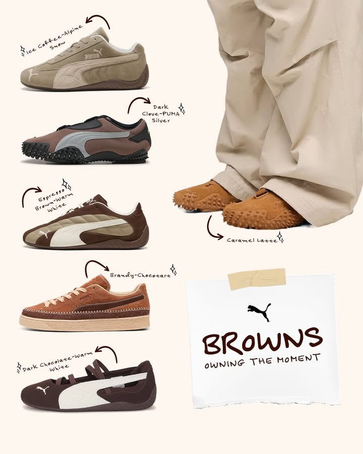 Our cozy season line up in rich mocha browns